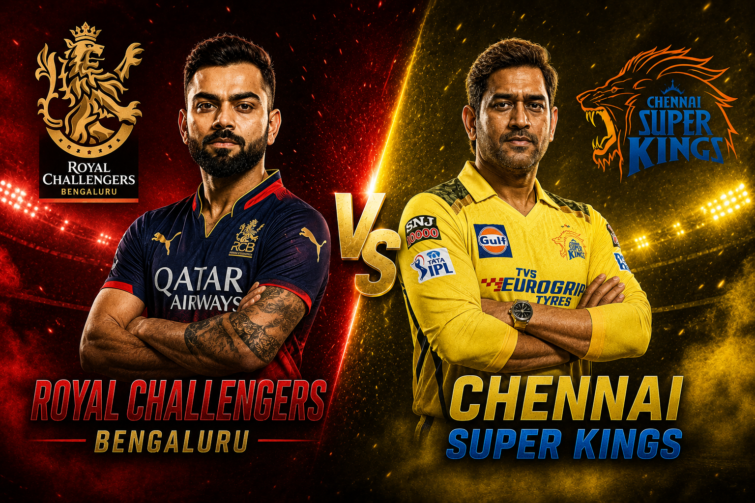 Royal Challengers Bengaluru vs Chennai Super Kings Standings
