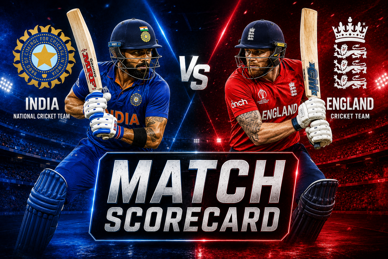 India National Cricket Team Vs England Cricket Team Match Scorecard