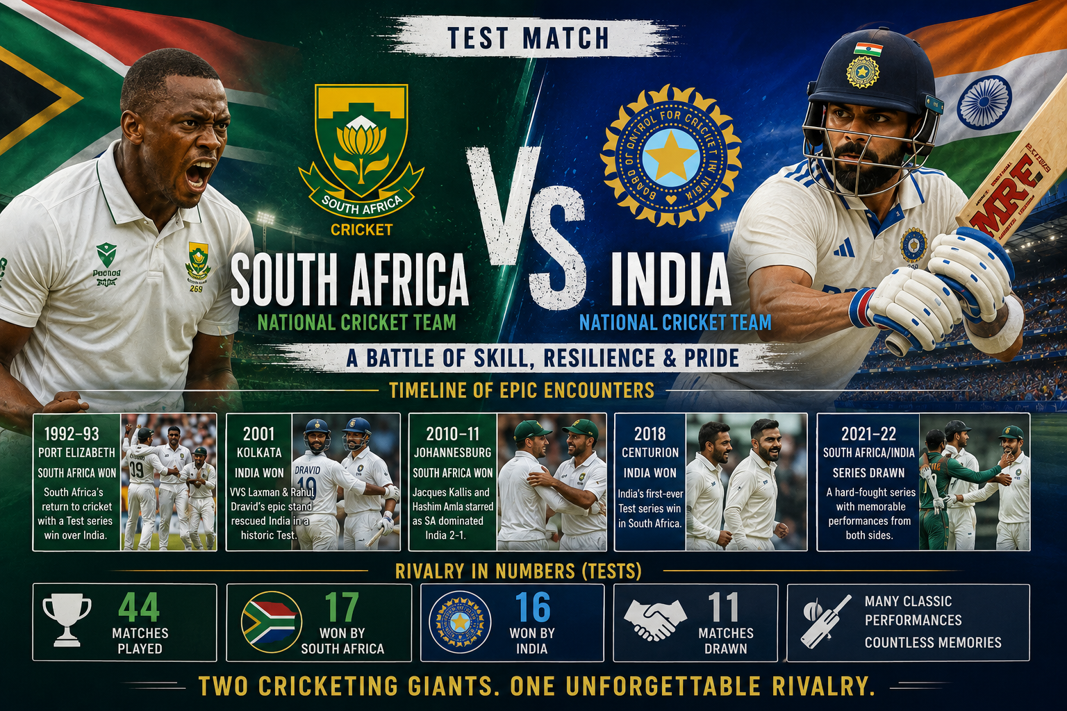 South Africa National Cricket Team Vs India National Cricket Team Match Scorecard 1st Test