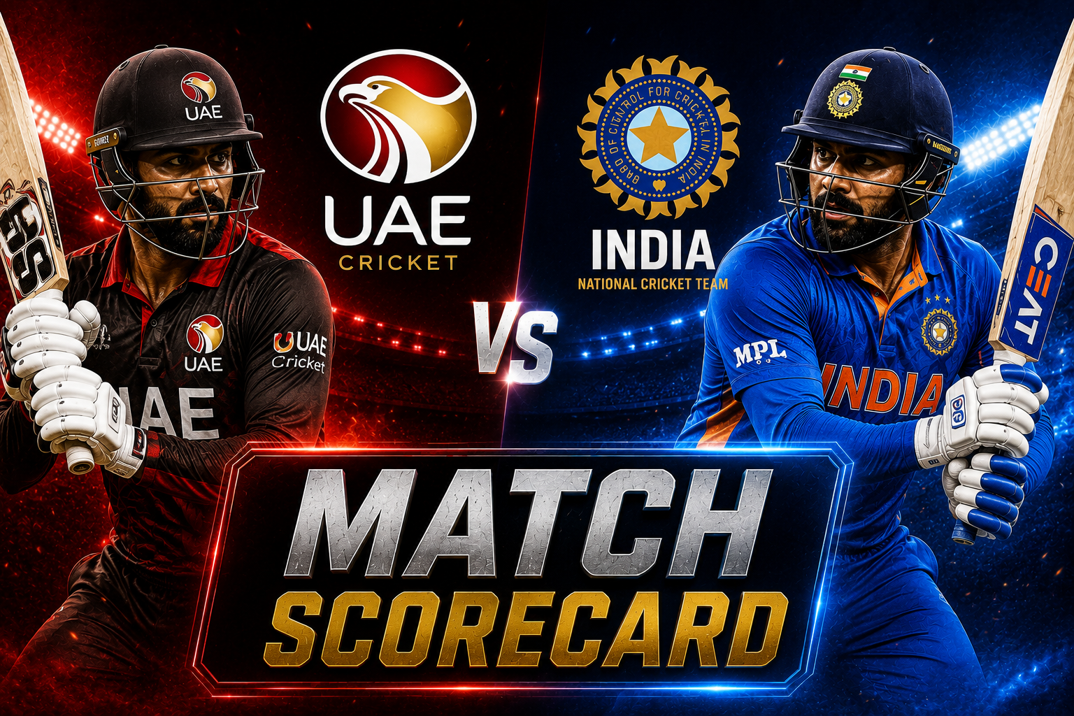 UAE Cricket Team Vs India National Cricket Team Match Scorecard