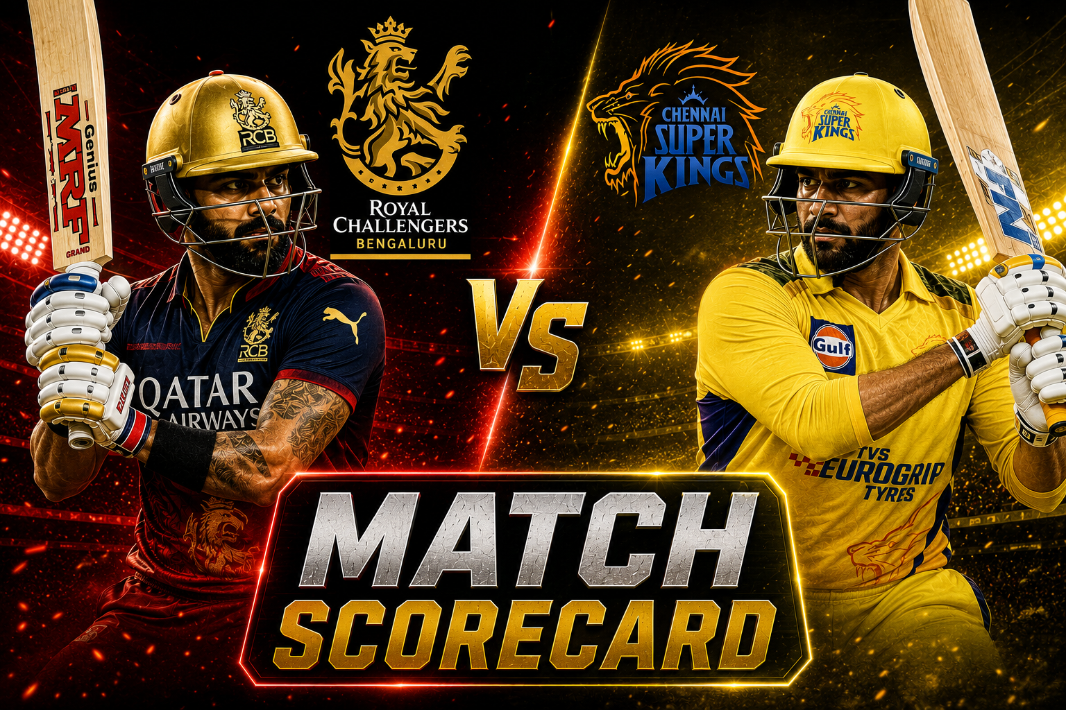 Royal Challengers Bengaluru Vs Chennai Super Kings Match Scorecard