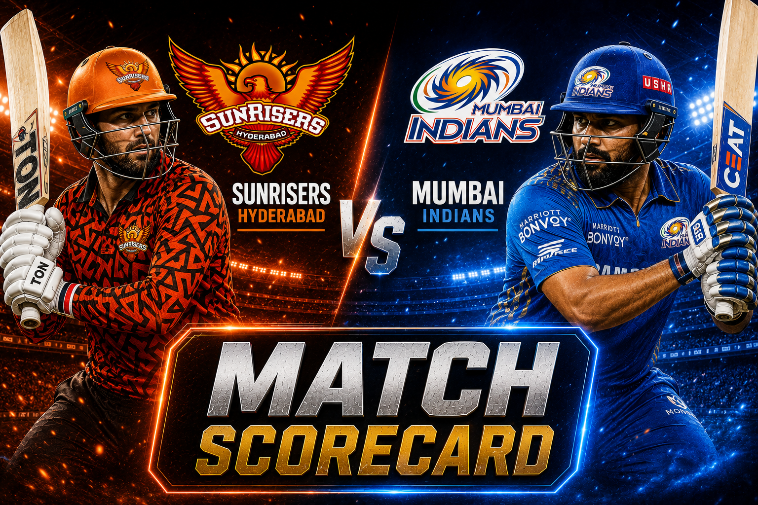 Sunrisers Hyderabad Vs Mumbai Indians Match Scorecard