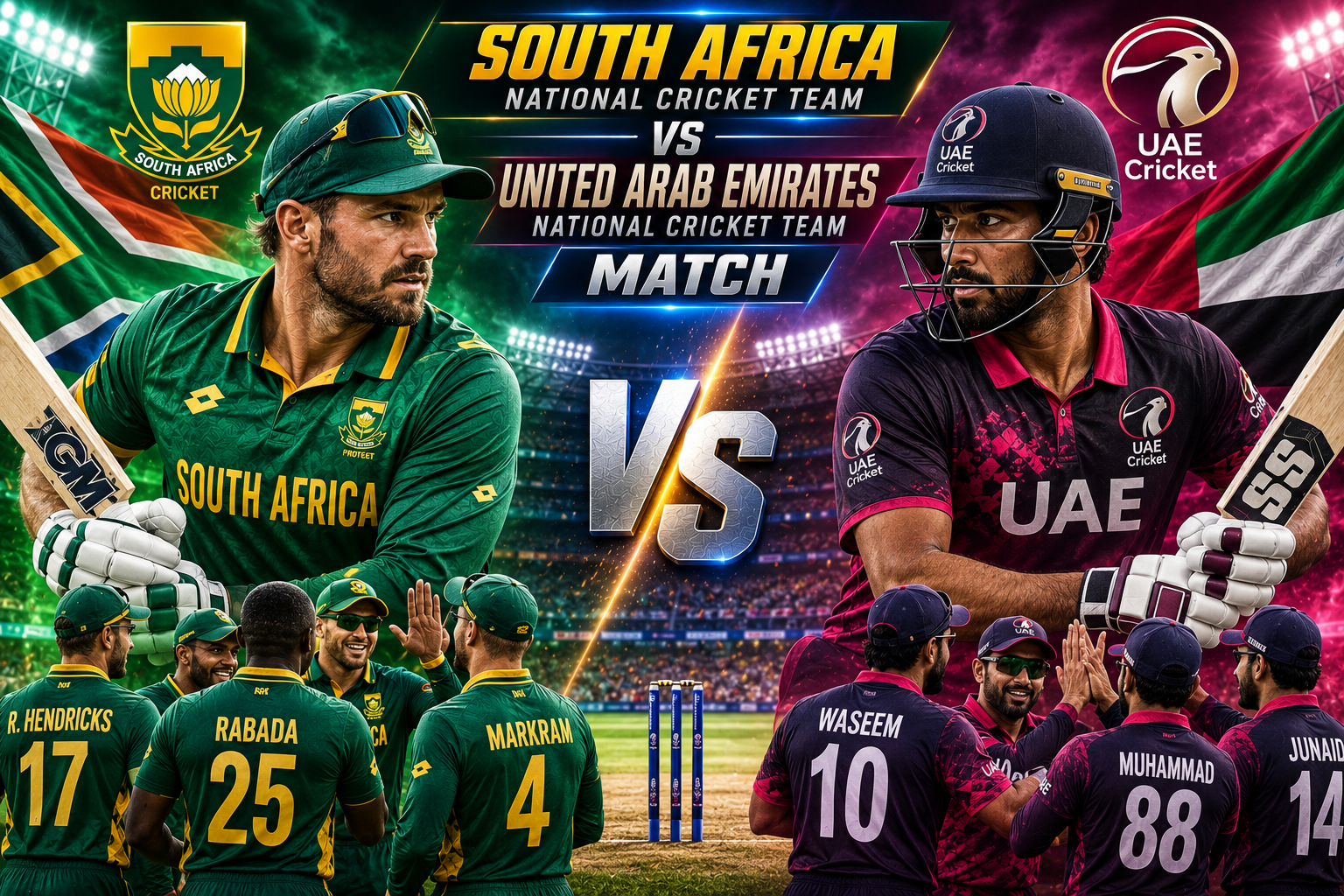 South Africa National Cricket Team Vs United Arab Emirates National Cricket Team Match Scorecard