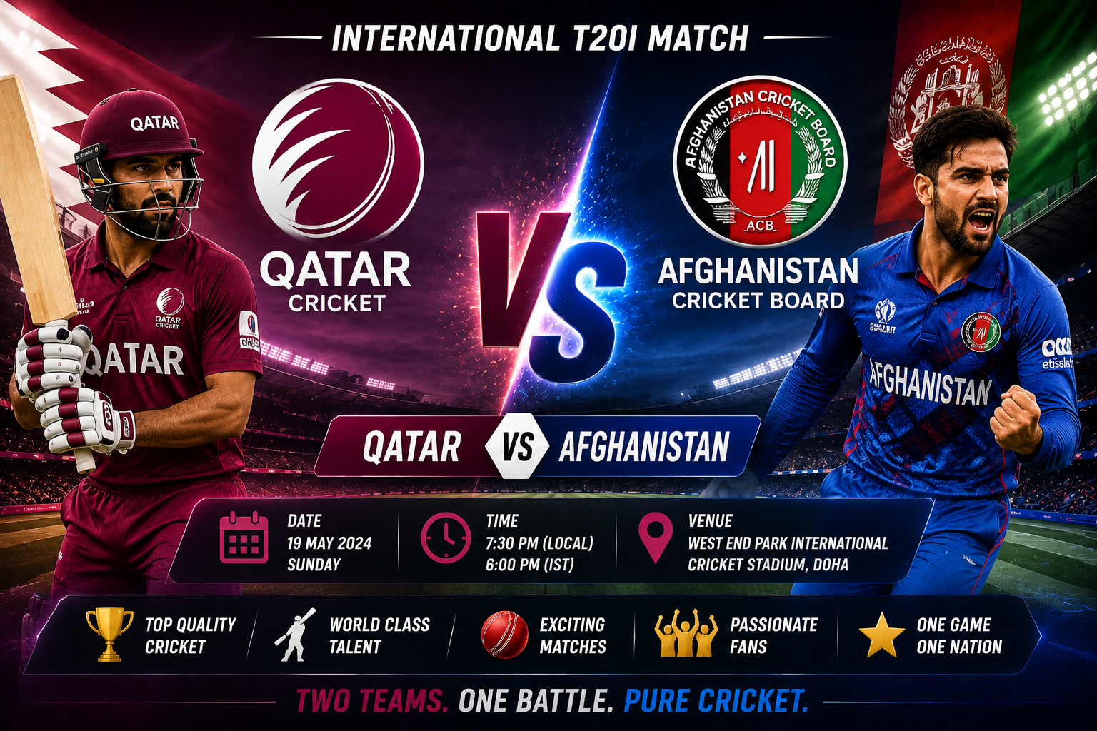 Qatar National Cricket Team Vs Afghanistan National Cricket Team Match Scorecard