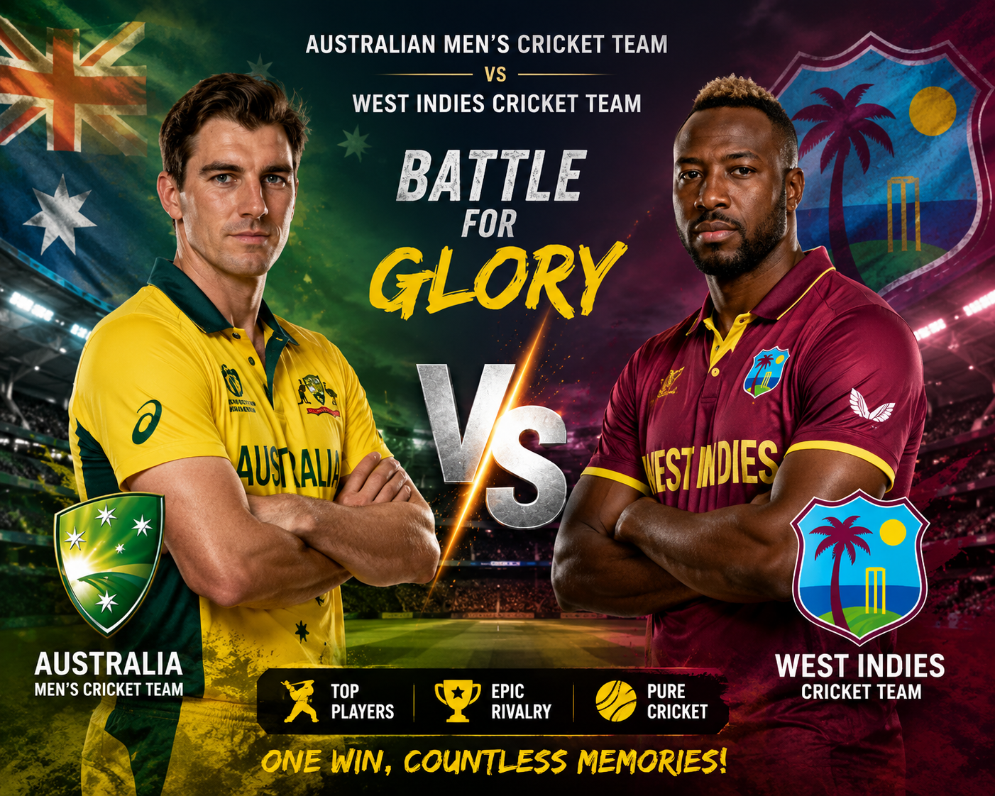 Australian Men’s Cricket Team Vs West Indies Cricket Team Timeline